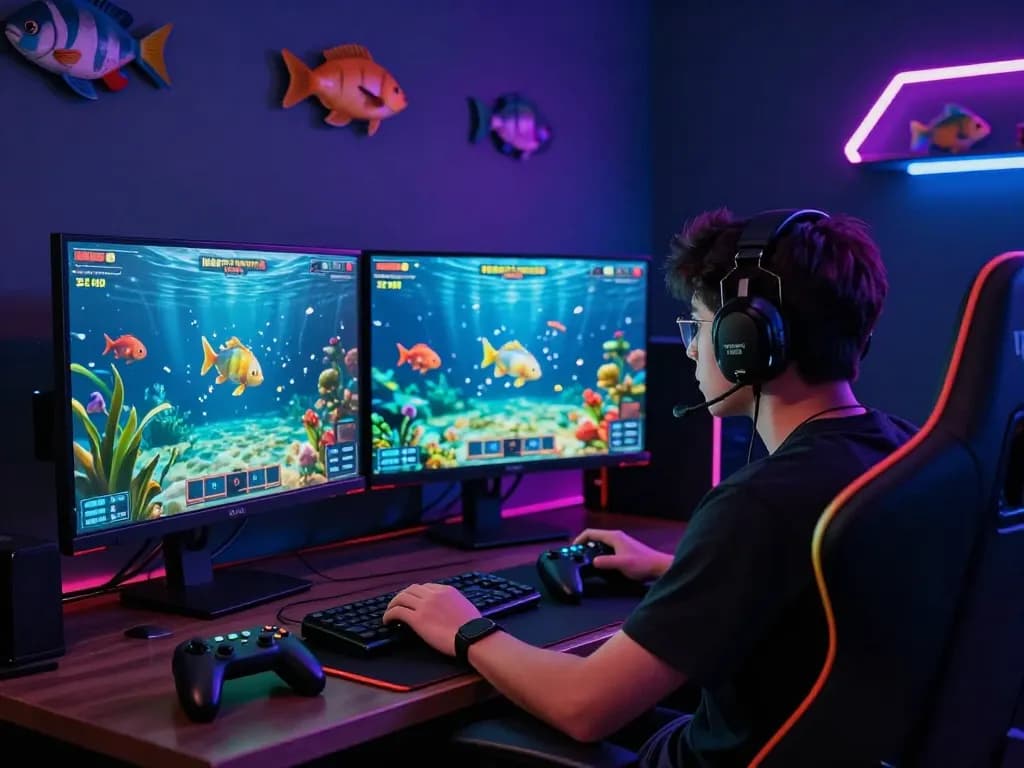Thrilling gaming scene showcasing TIN TỨC hubet88 fish shooting adventure with immersive graphics and vibrant atmosphere.