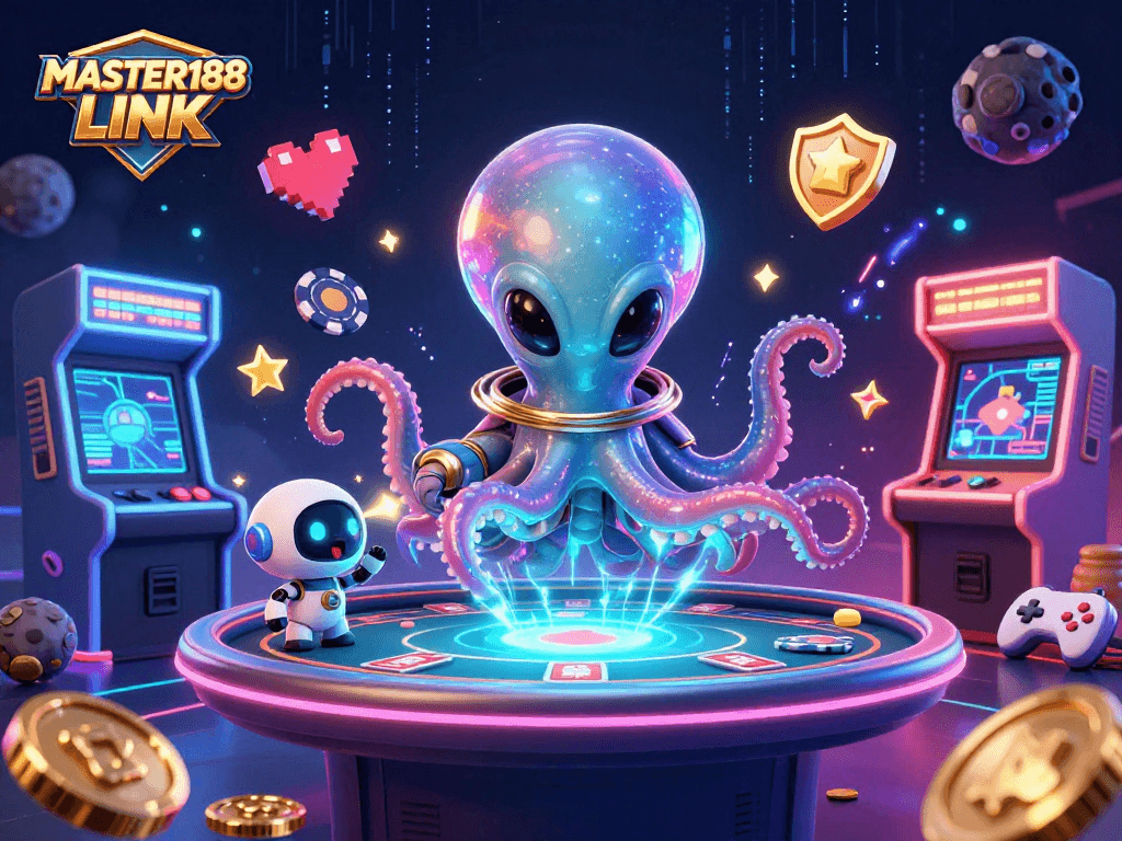 Experience winning with the MASTER188 LINK poker table, featuring unique characters and dynamic gaming elements!