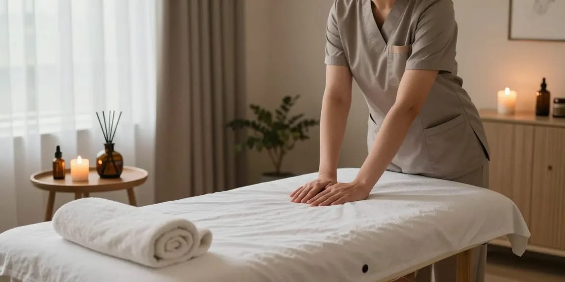 Enjoy a premium 오산출장안마 experience with calming home massage therapy setup.