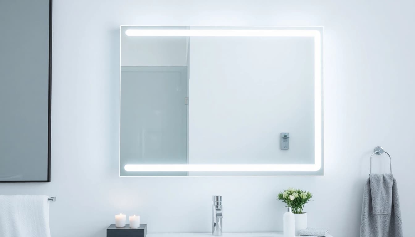 Transform your space with a stylish mirror and led lights enhancing modern decor.