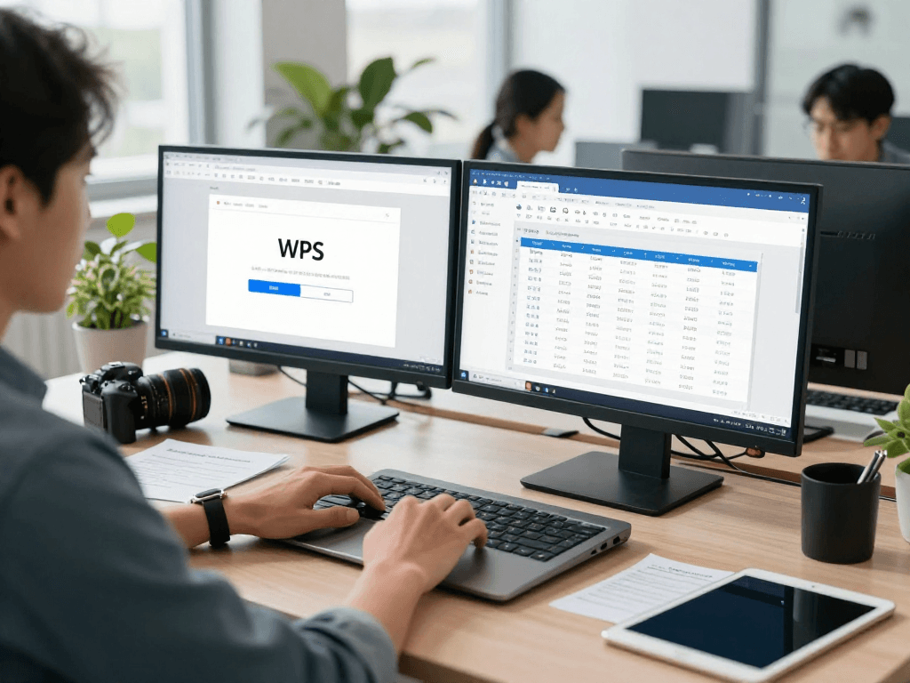 WSP办公软件在现代办公室环境中,专业人士使用WPS Office进行文档编辑和数据分析。