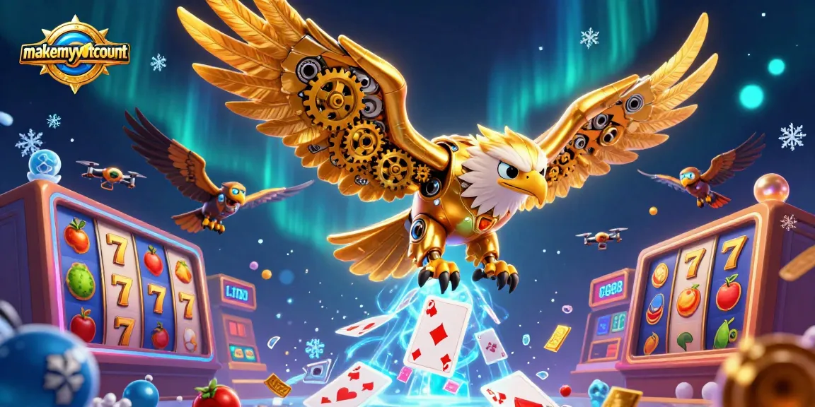 Experience the thrill of gaming at makemyvotecount with vibrant casino visuals showcasing slot reels and dynamic characters.
