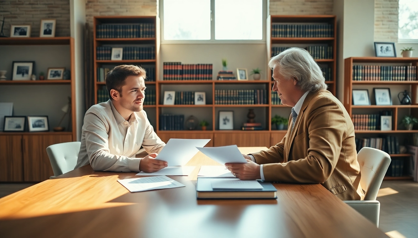 Engaging scene of estate planning discussion with a professional consultant.