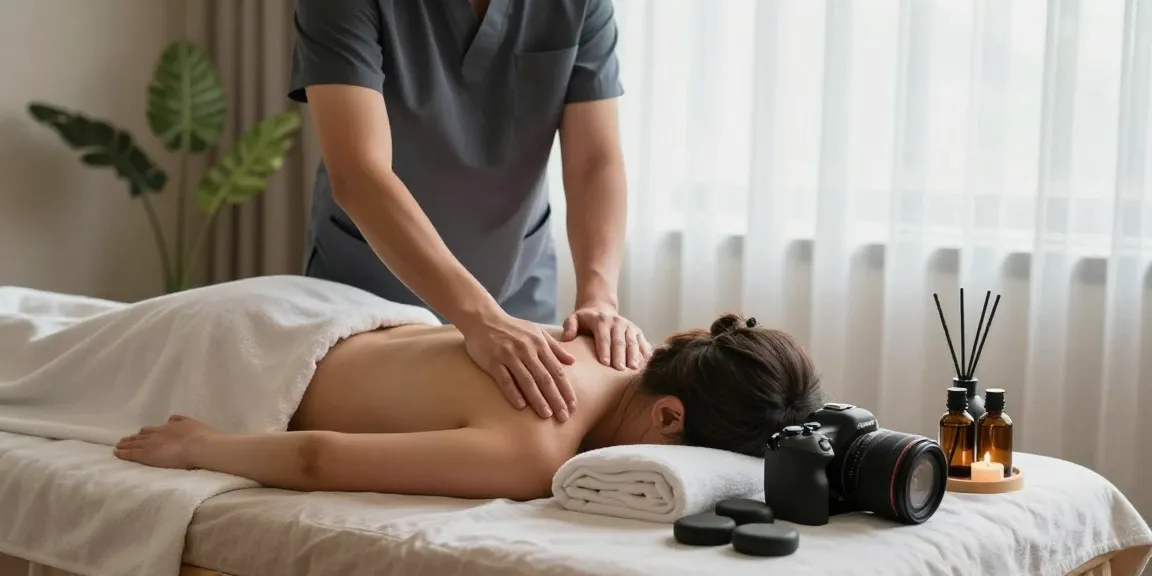 Soothing 군포출장마사지 session in a tranquil studio focusing on relaxation and wellness.
