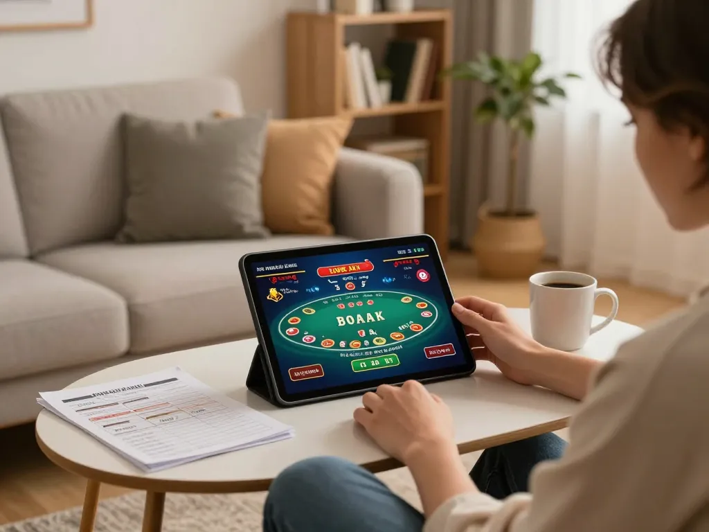Engaging poker gameplay on a tablet at home, combining strategy and fun with 79kingvnc.