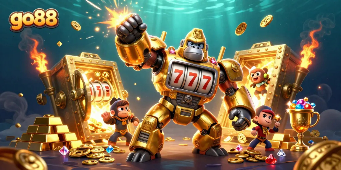 Experience the thrill of go88 slots with dynamic action and vibrant treasures in this captivating casino scene.