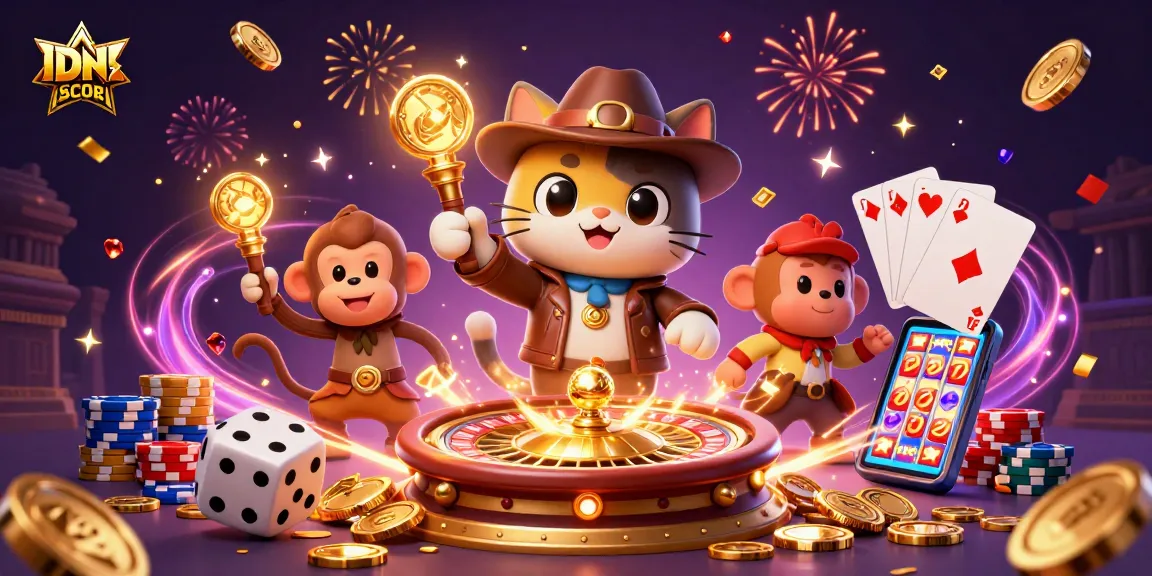 Unleash excitement with IDNSCORE as the cat archaeologist finds treasures in a vibrant casino.