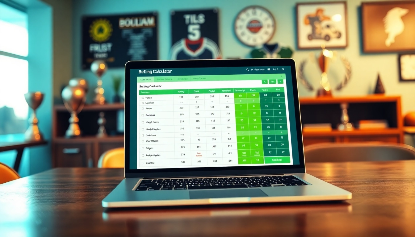 Interactive Betting Odds Calculator interface showcased on a laptop, enhancing user experience for bettors.