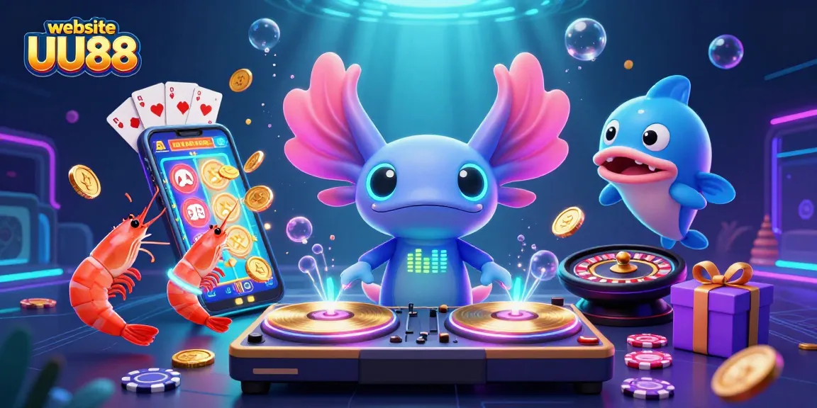 Engage with exciting casino action on website UU88 featuring vibrant undersea characters and slot game elements.