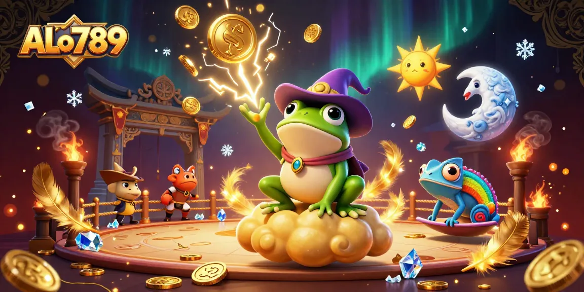 Experience the thrill of cockfighting with ALo789, where golden coins and dynamic action collide.