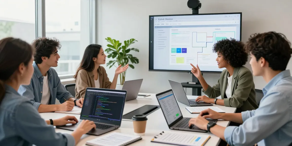 Team collaborating in a modern office reflecting the WPS Official Website's innovative software solutions.