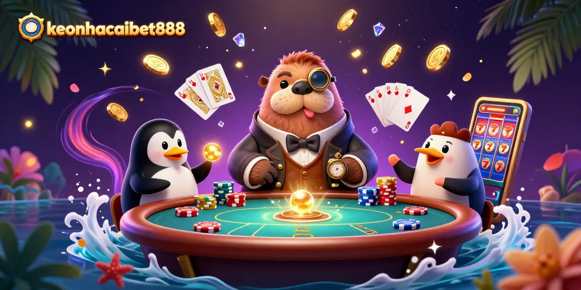 Experience the excitement of keonhacaibet888 with a thrilling underwater poker scene.