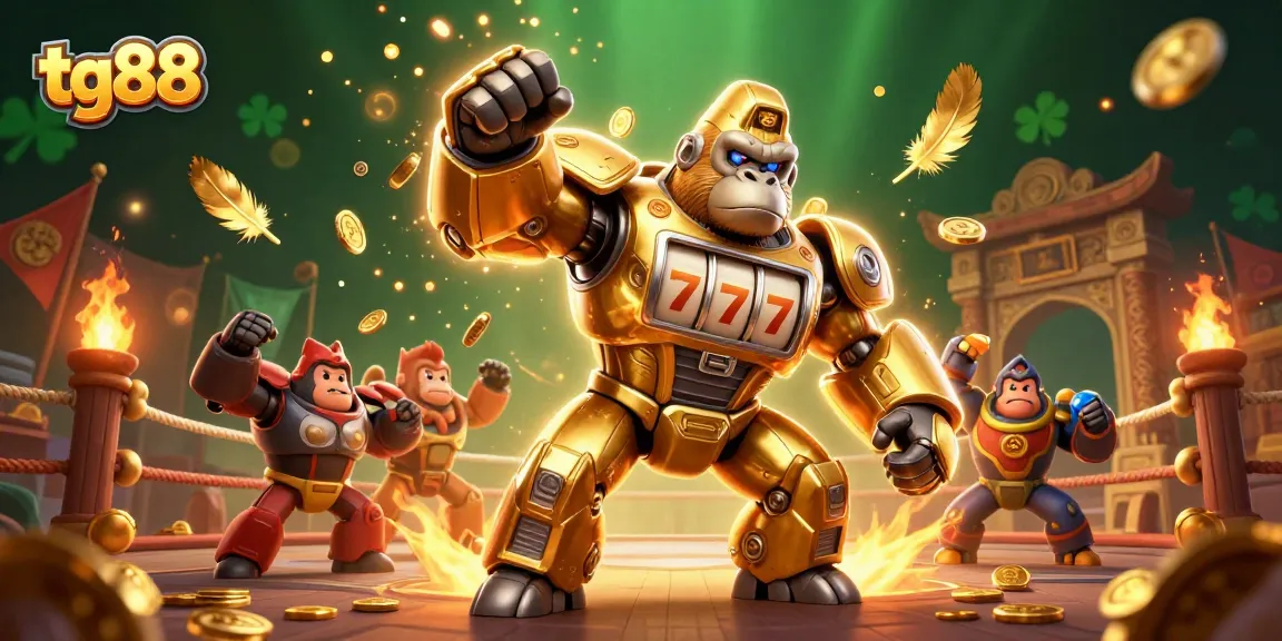 Spin the reels with tg88 in this vibrant 3D gambling scene full of excitement and winnings.