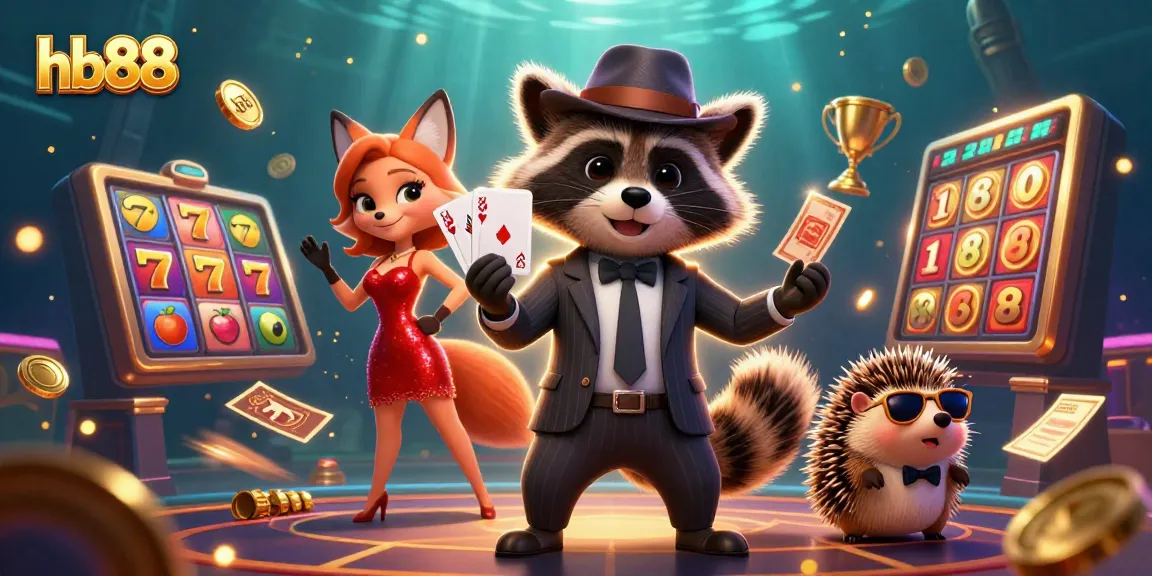 Experience the thrill of hb88 as the suave raccoon deals a royal flush amidst dynamic gaming excitement.
