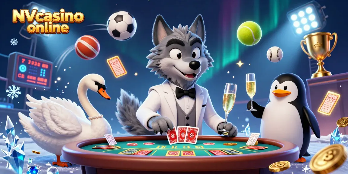 Engage in thrilling gameplay at NVcasino online with a dynamic cartoon scene of winning moments.