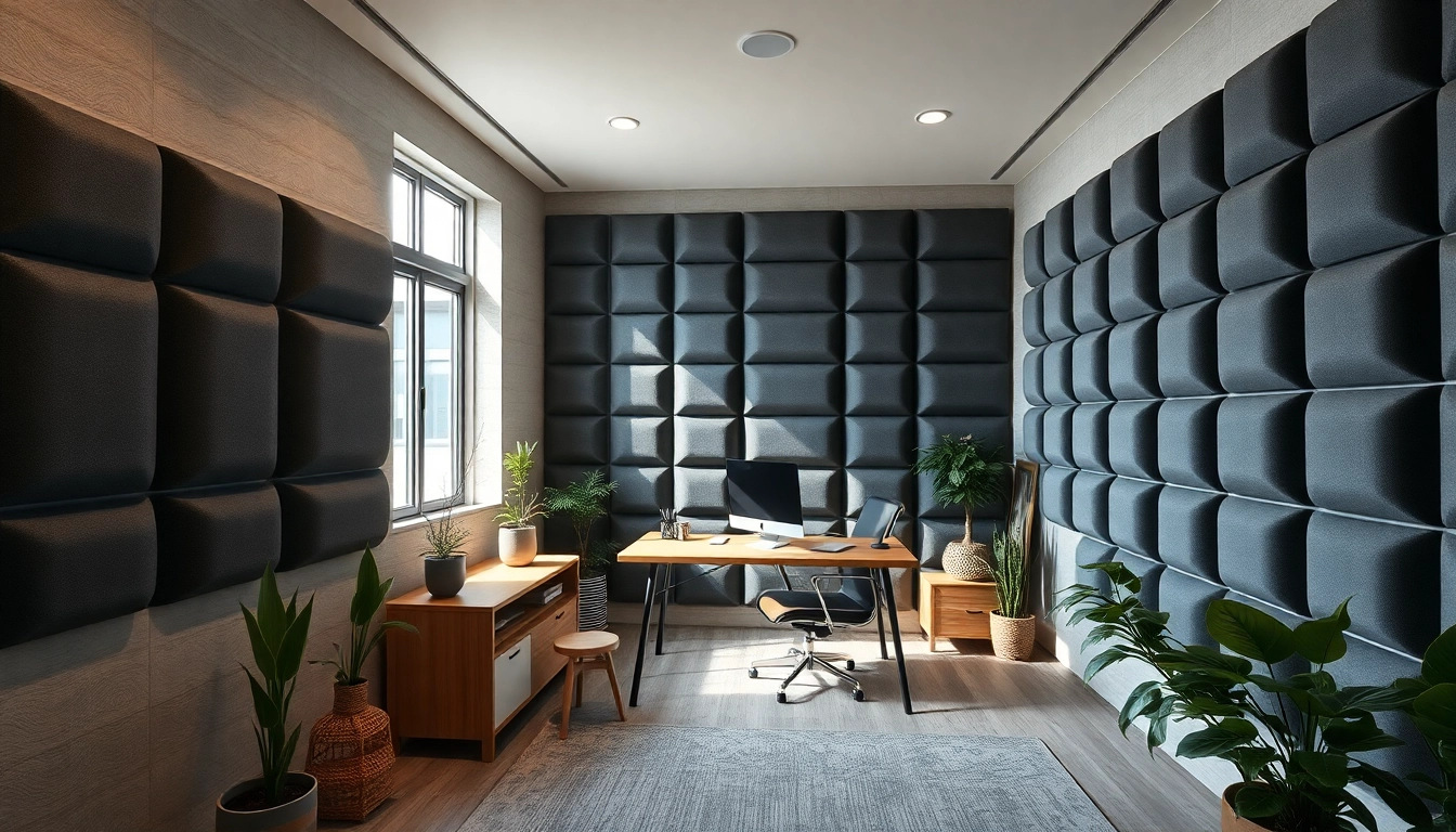 Soundproofing acoustic panels in a serene workspace enhancing focus and creativity.