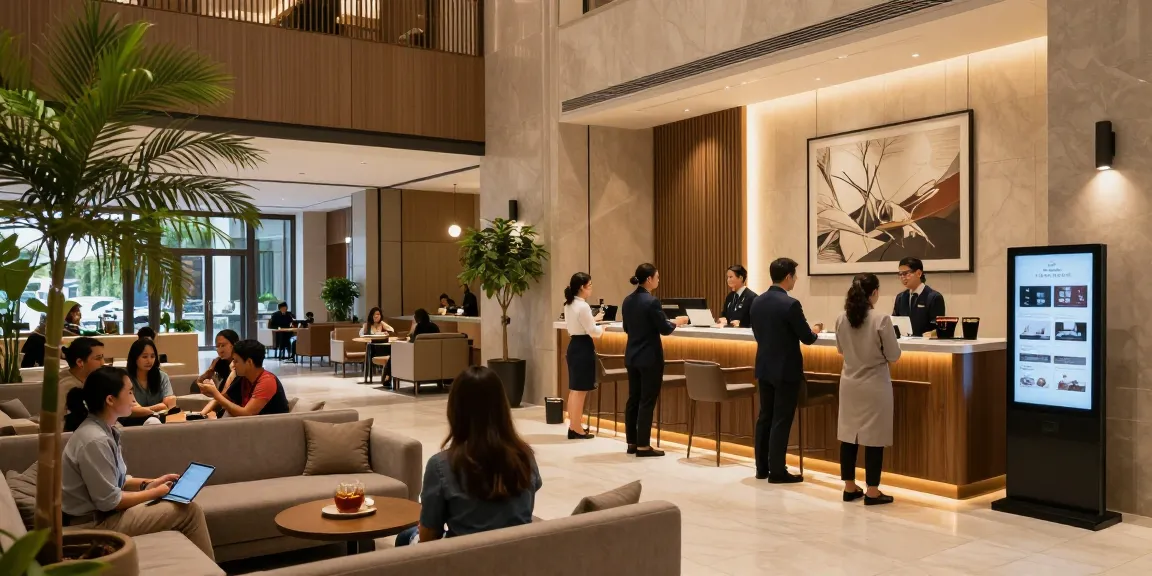 ROKOK88 daftar offers a welcoming hotel lobby with stylish decor and friendly staff in Jakarta.