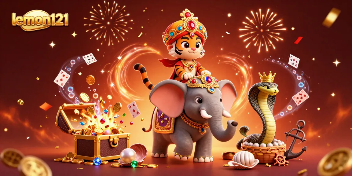 Engage in thrilling games with lemon121, featuring an elephant, maharaja, and dynamic treasure elements.
