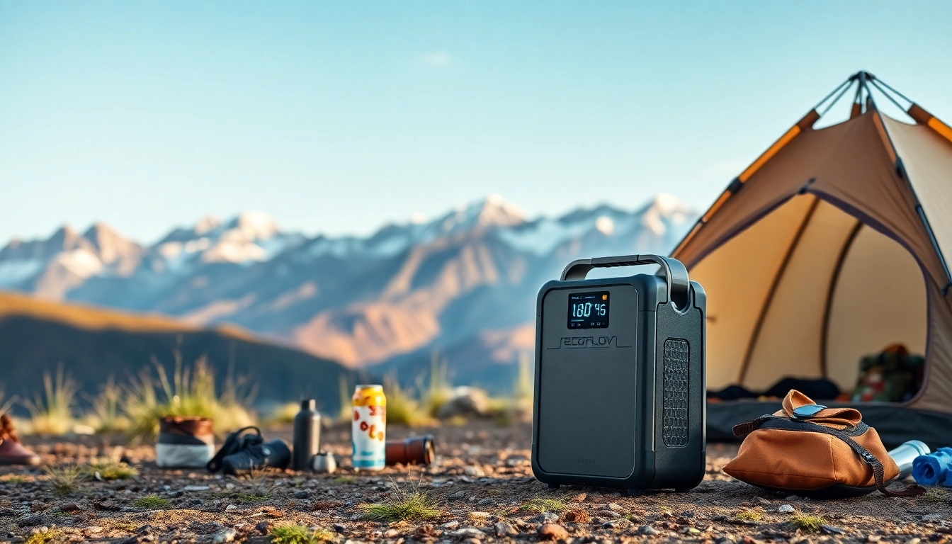 EcoFlow power station enhancing outdoor camping with advanced technology.