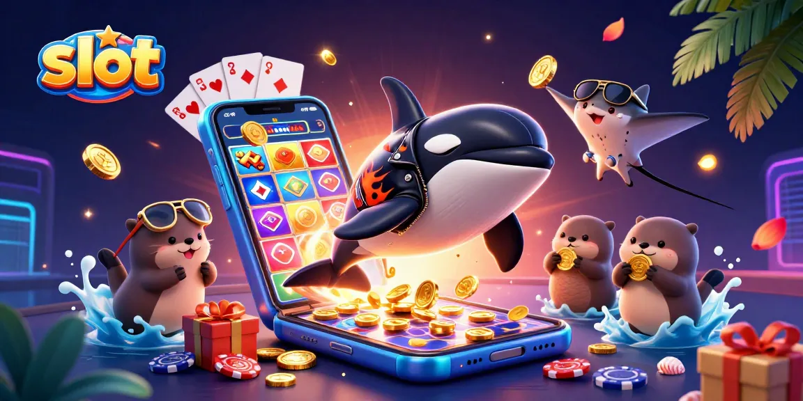 Experience exciting slot action with vibrant characters and casino elements in this stunning digital illustration.