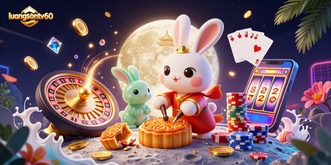 Experience poker excitement at luongsontv60 with a vibrant casino illustration showcasing animated characters and lively gaming elements.