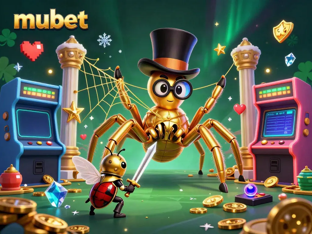 Experience thrilling casino adventure with mubet as characters weave luck in a stunning 3D illustration.