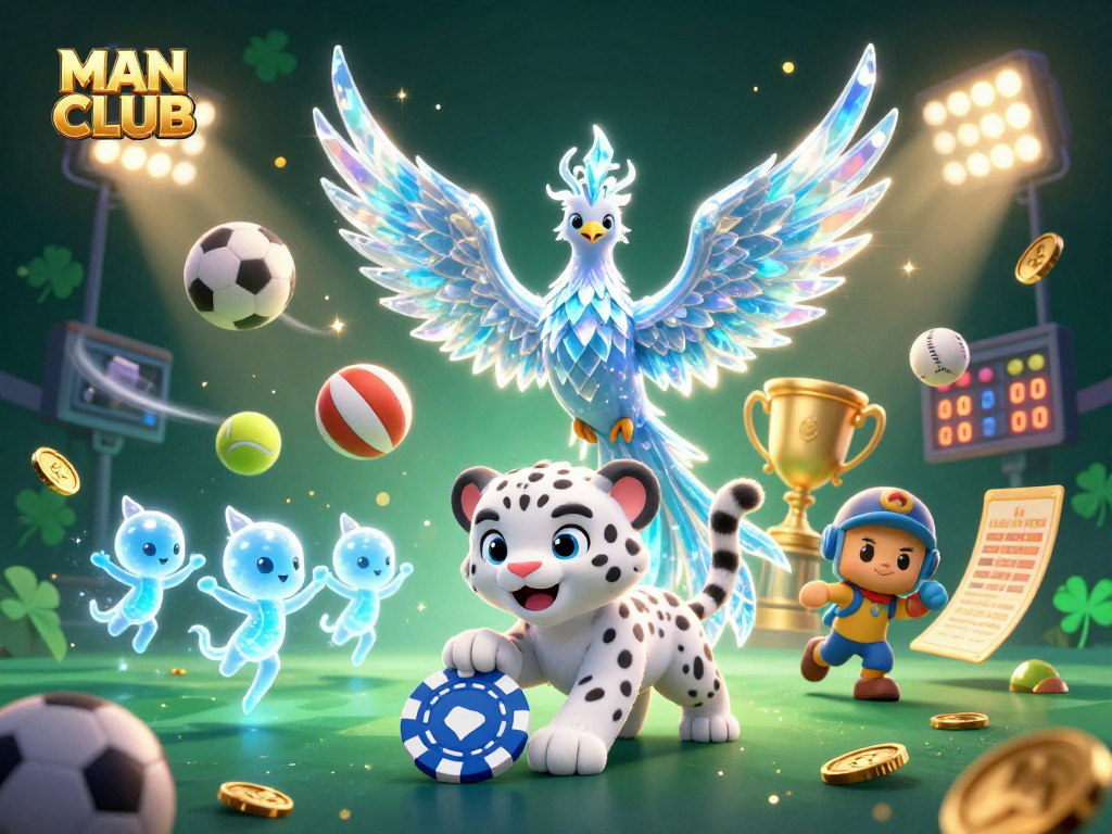 Engage in exciting gaming adventures at MAN CLUB with a vibrant 3D casino scene.