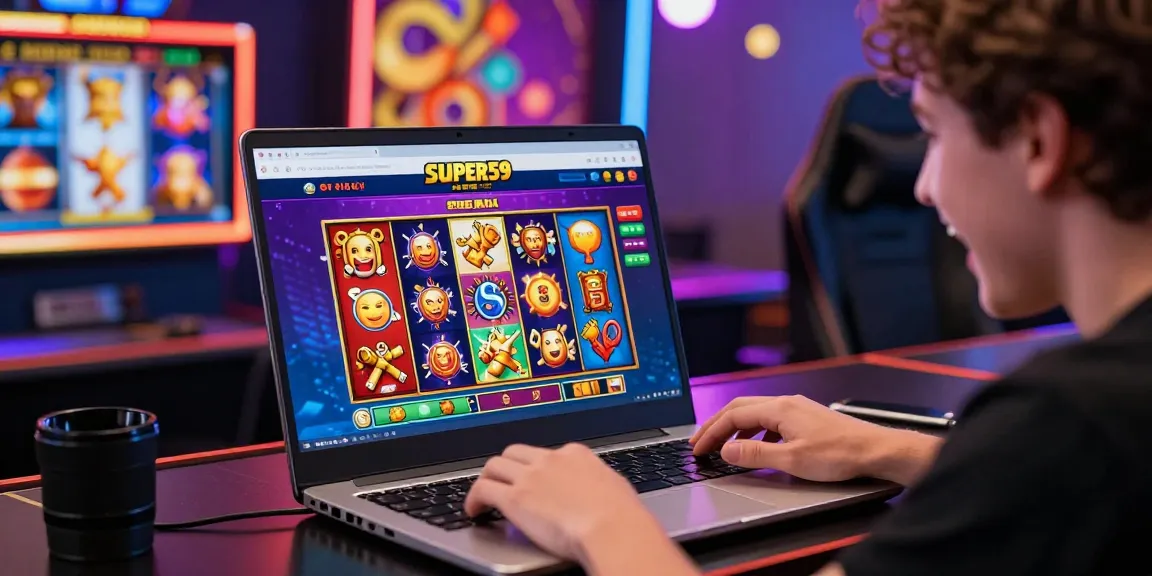 Super59 login pada laptop yang menampilkan pengalaman bermain slot online yang seru dan interaktif.