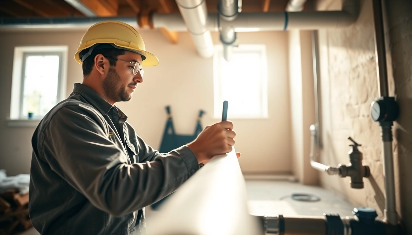 A professional providing whole house repiping services Tampa in a well-lit indoor setting.
