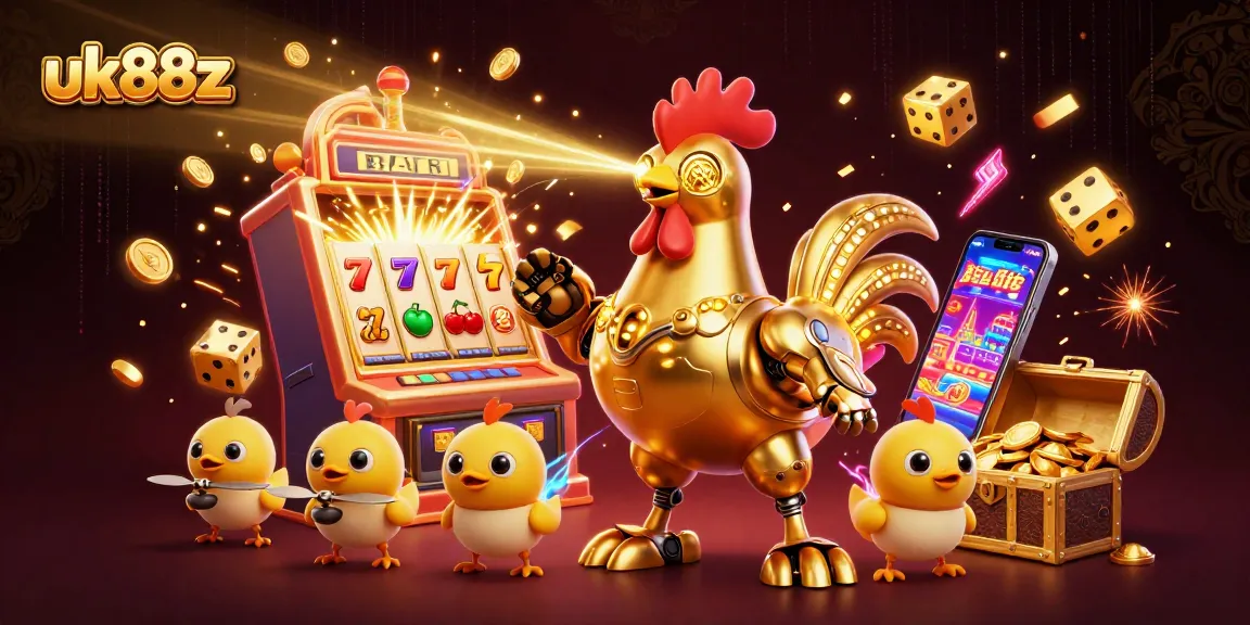 Play exciting slots with uk88z and experience vibrant casino action amidst golden wins and energy.