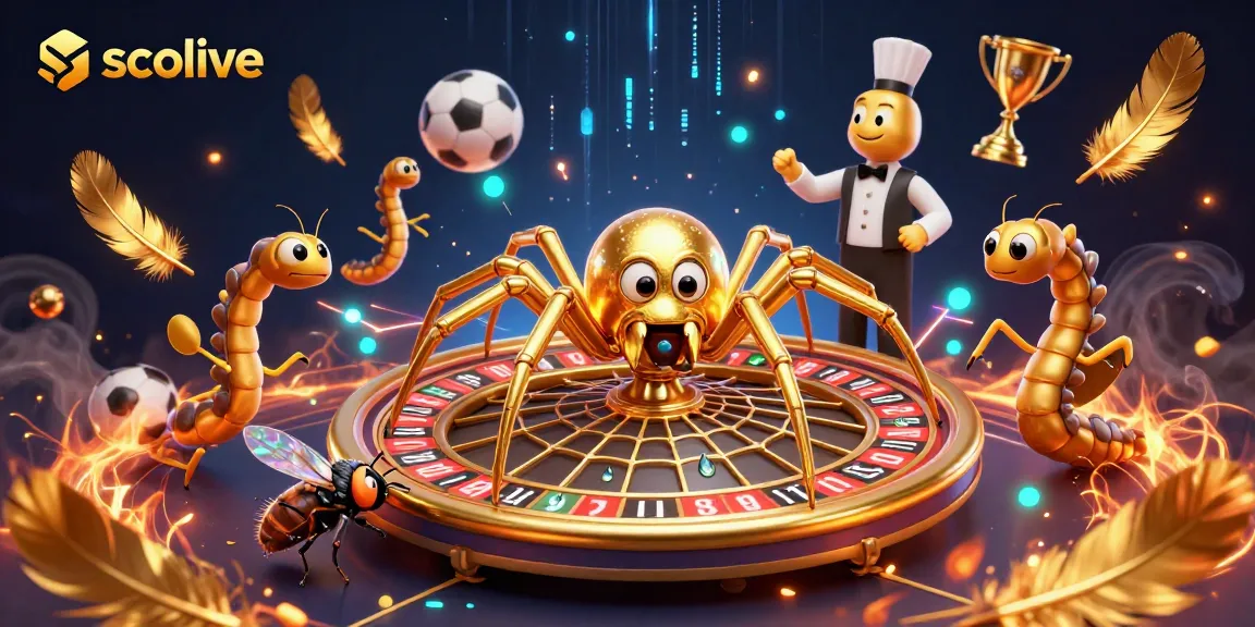 Socolive's 3D scene captures a golden spider and croupier in a dynamic sports betting atmosphere, delivering excitement.