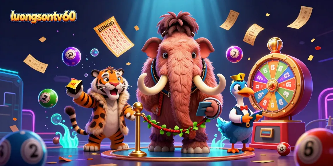 Experience an exhilarating night at luongsontv60 with vibrant lottery elements and engaging characters.