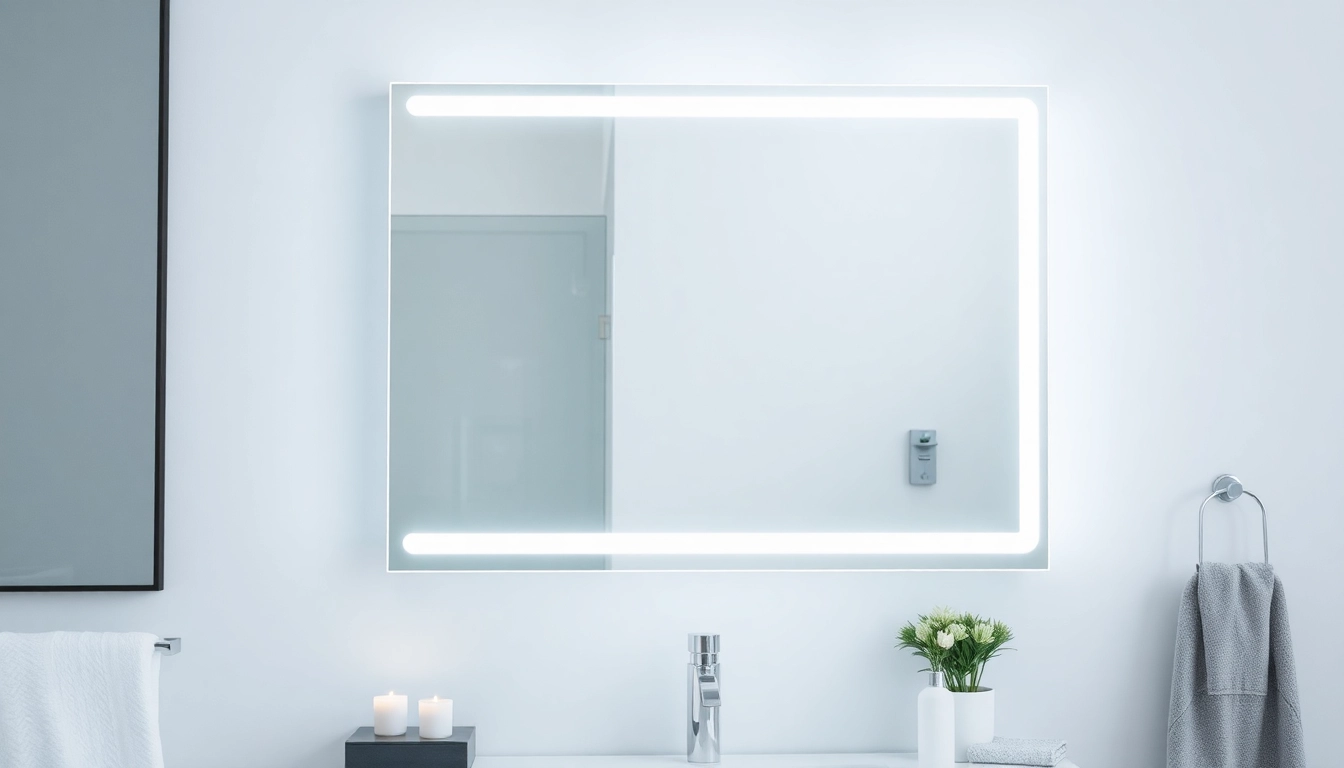 Transform your space with a stylish mirror and led lights enhancing modern decor.