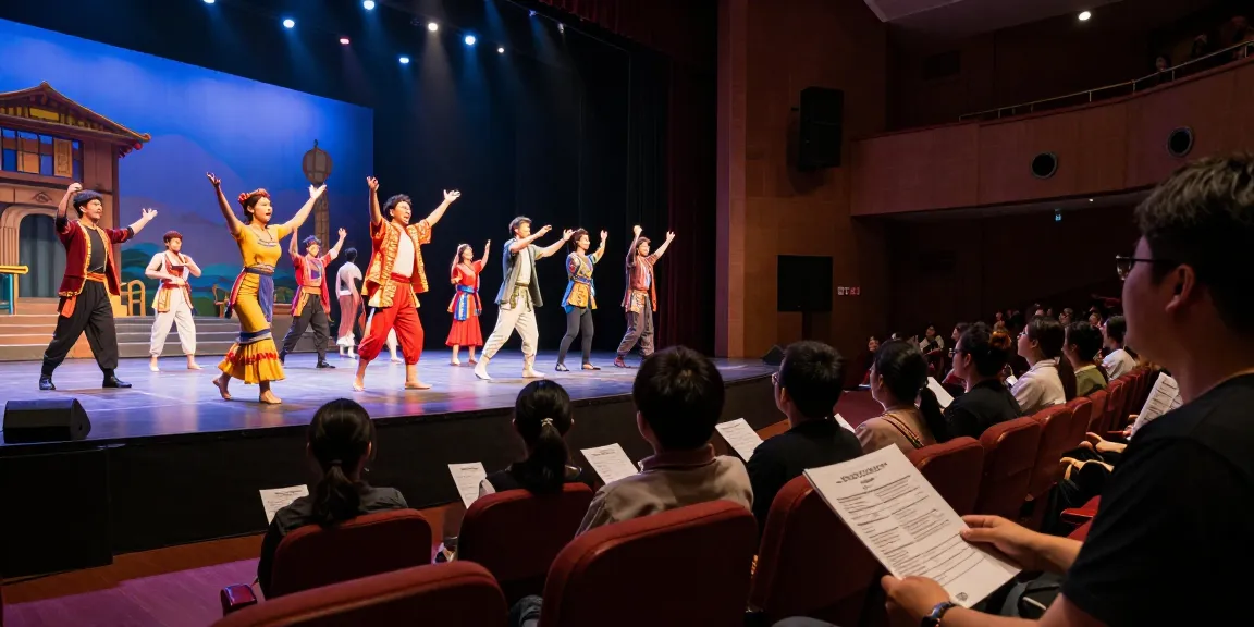 Exciting rokok88 slot performance in vibrant theatre setting with captivated audience and colorful stage.
