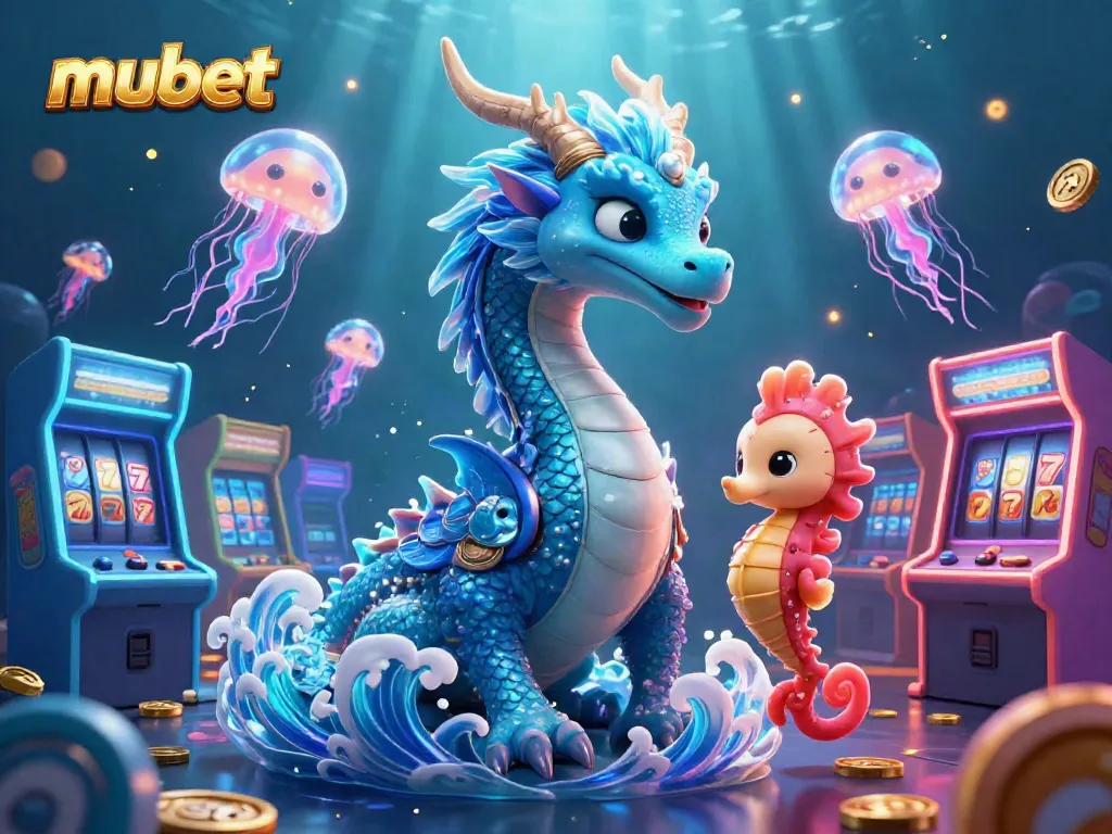 Experience the thrill of mubet with vibrant casino elements in a 3D fantasy scene.