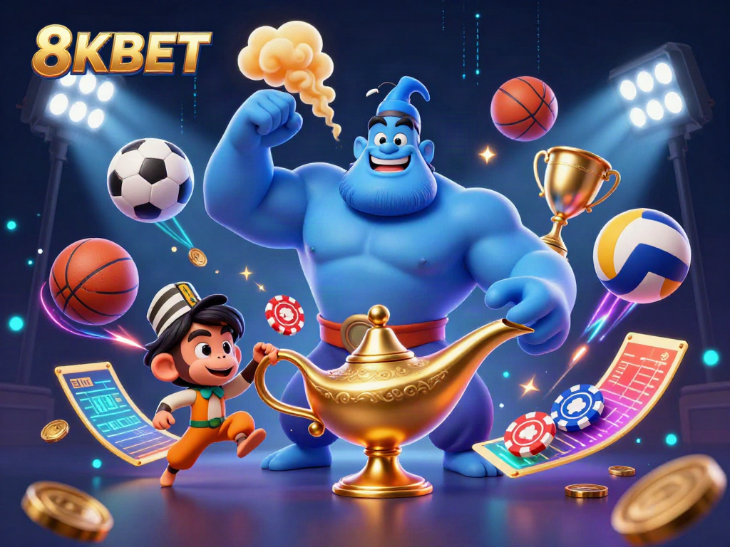 Engage with thrilling moments at 8KBET featuring a powerful genie, sports elements, and magic in 3D.