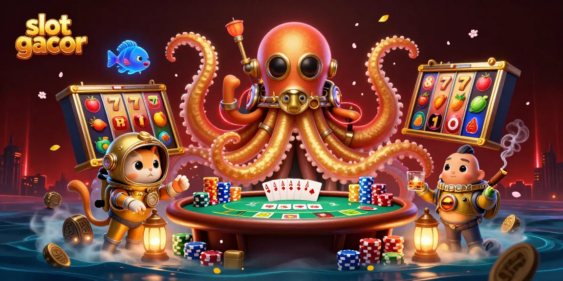 Experience the excitement of slot gacor in a vibrant 3D illustration filled with dynamic elements.