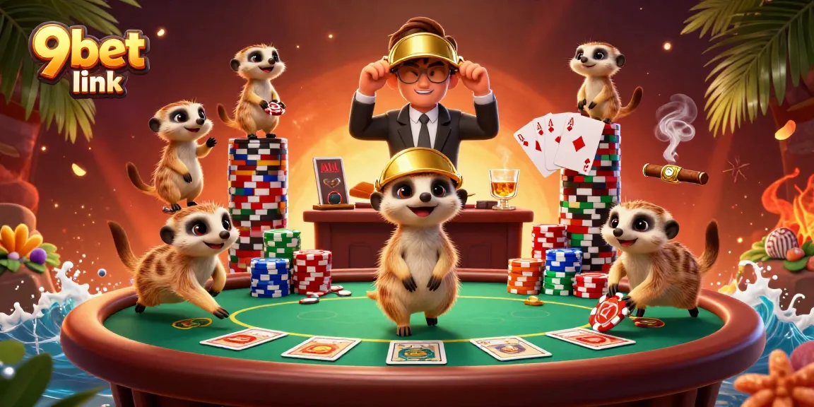 Experience the excitement of 9bet link in this vibrant meerkat casino scene, showcasing energy and lively gameplay.