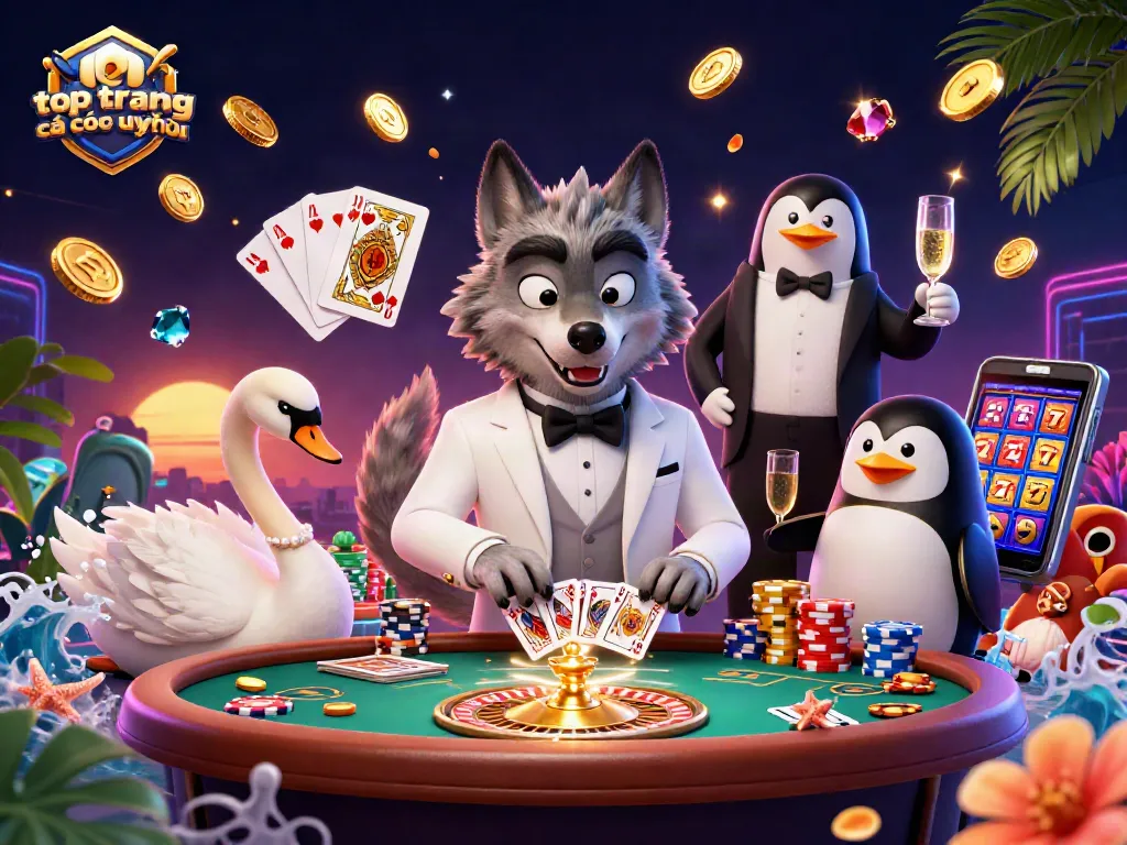 Khám phá top trang cá cược uy tín với hình ảnh sôi động và chi tiết 3D về các trò chơi casino.