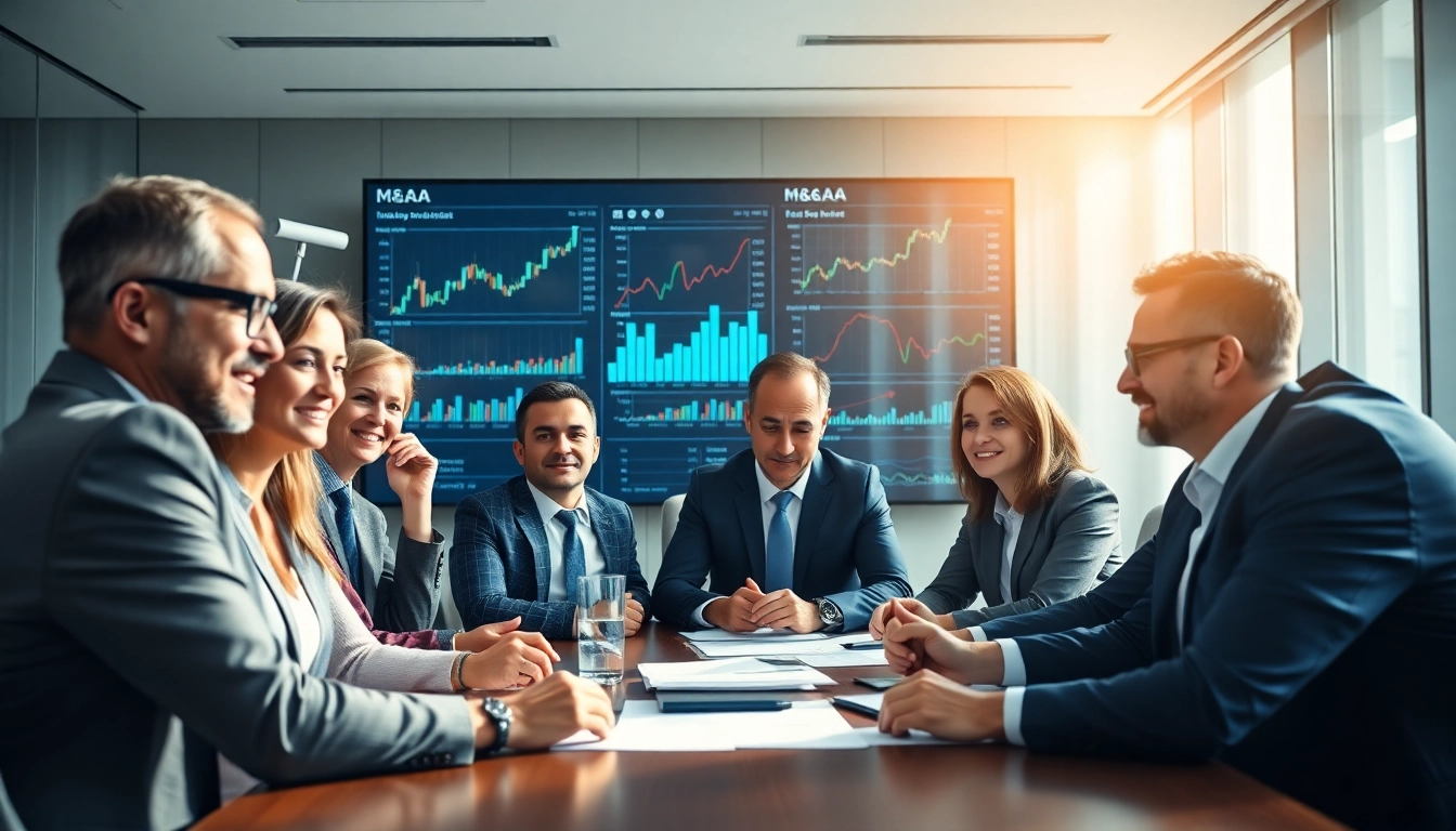 M&A 관련 회의에서 활발한 협상 중인 전문가들의 모습