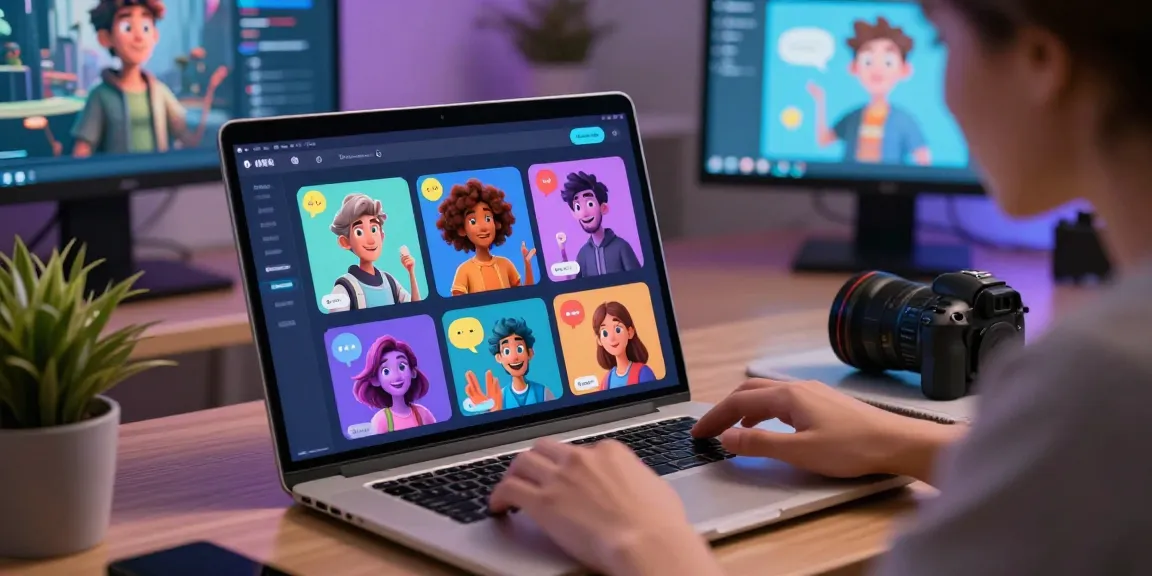 Engaging character AI nsfw chat on laptop with vibrant interface showcasing customizable characters