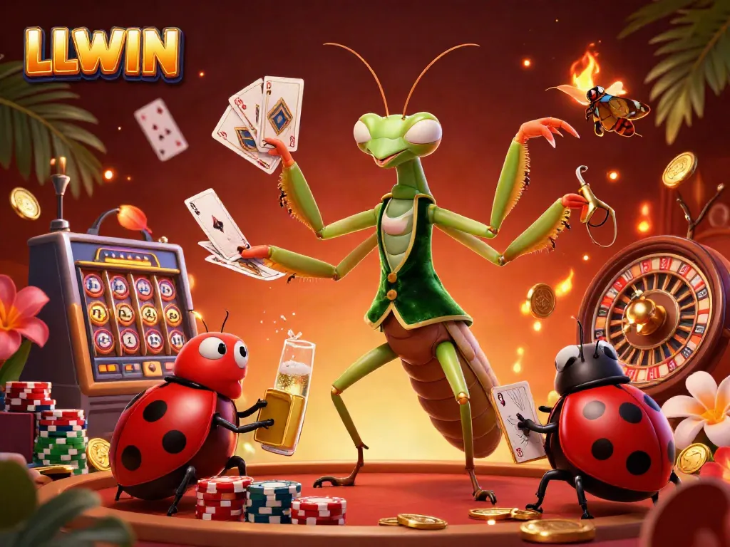 Experience thrilling gameplay at LLWIN in a vibrant, dynamic casino scene filled with excitement.