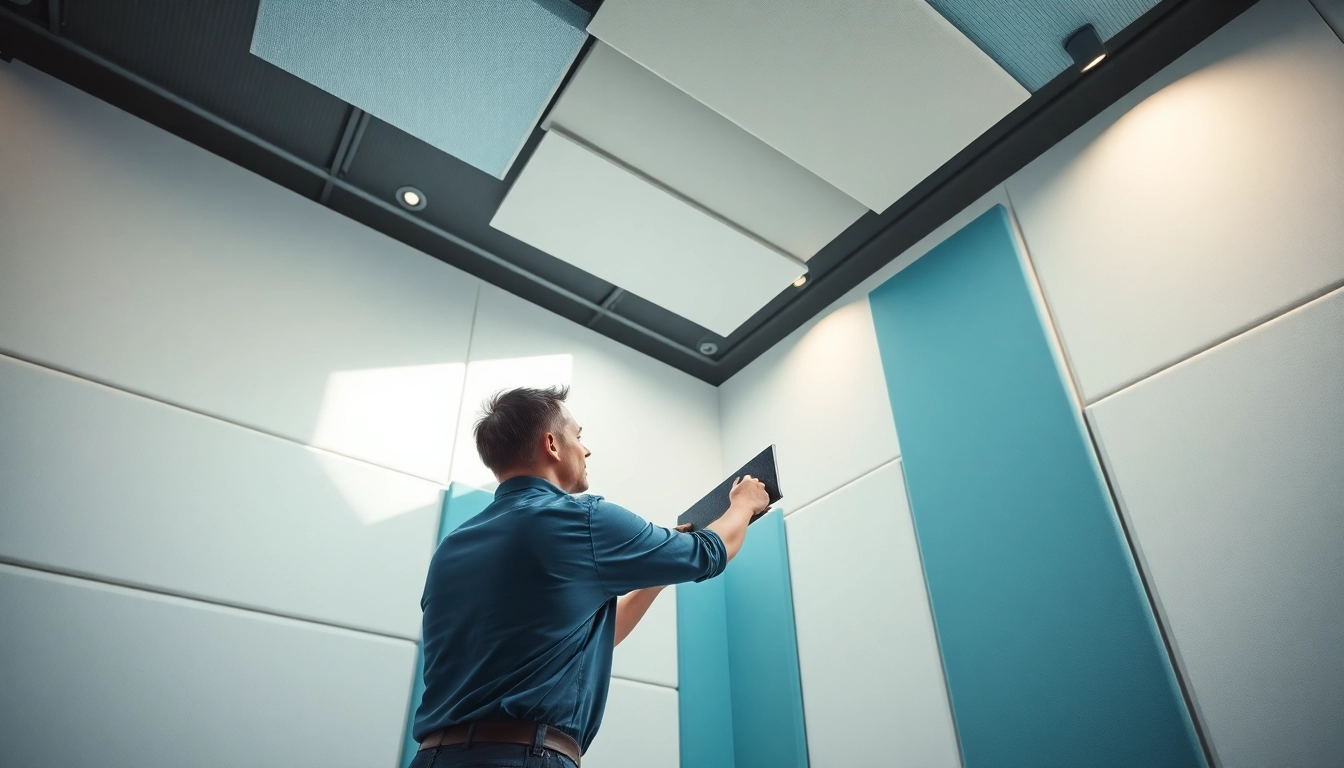 Soundproofing installation highlights professional acoustic treatment materials and techniques.