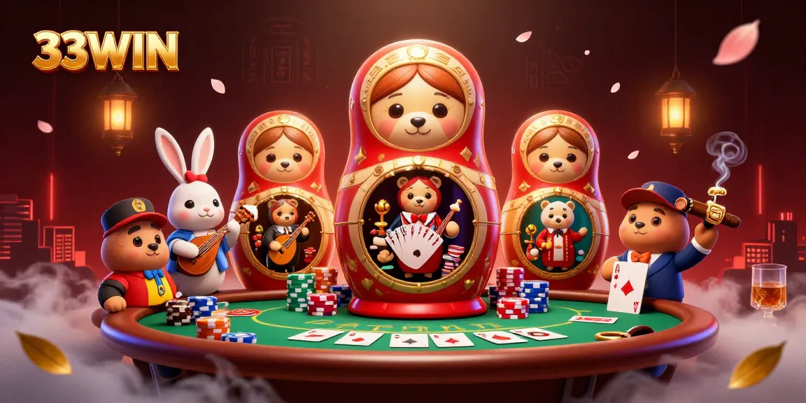Experience thrilling moments with 33WIN's dynamic casino scene featuring playful elements.