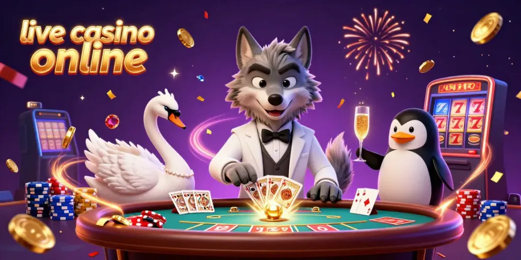 Experience the excitement of live casino online with animated characters and dynamic gameplay.