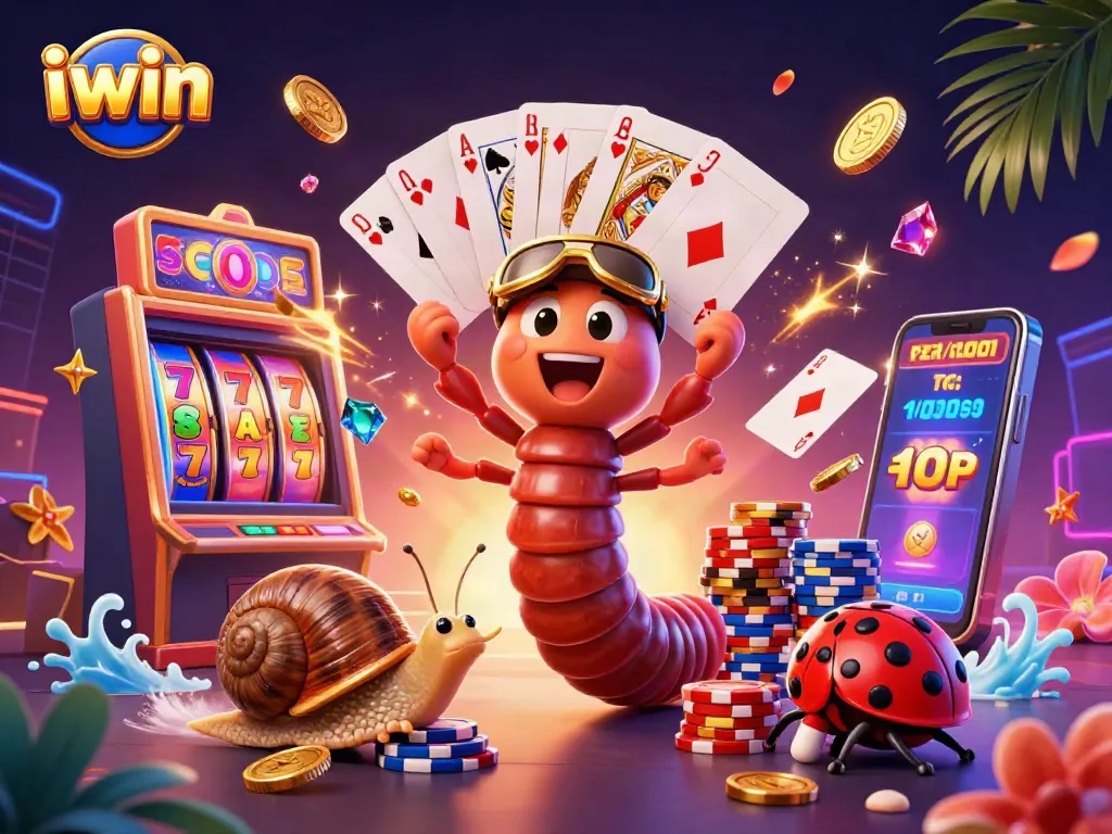 Win big with iwin’s vibrant casino scene featuring a millipede dealer and exciting gaming elements.