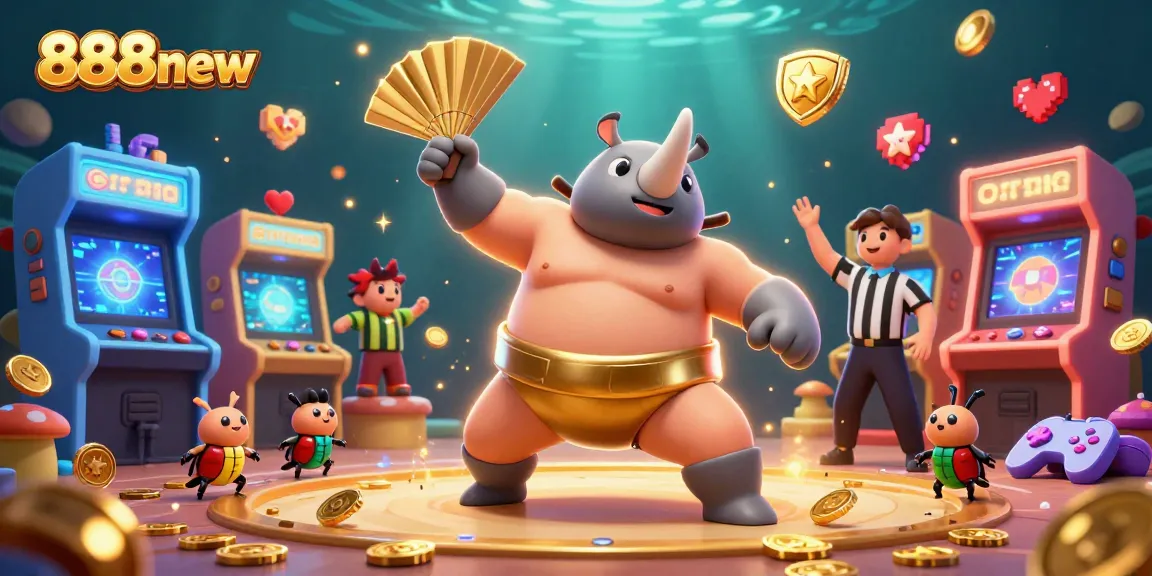 Experience thrilling gaming action at 888new with a vibrant casino scene featuring dynamic characters and exciting elements.