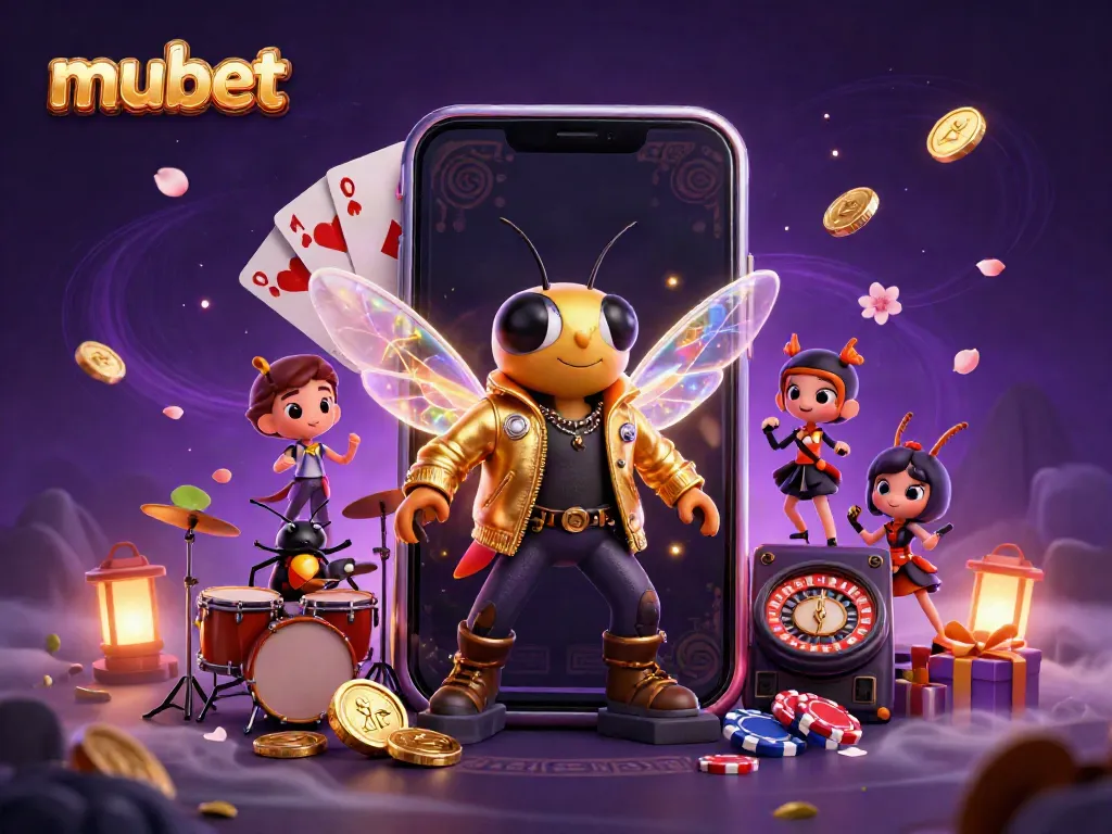 Engage in thrilling gameplay with mubet's vibrant casino illustration featuring unique characters and rich game elements.