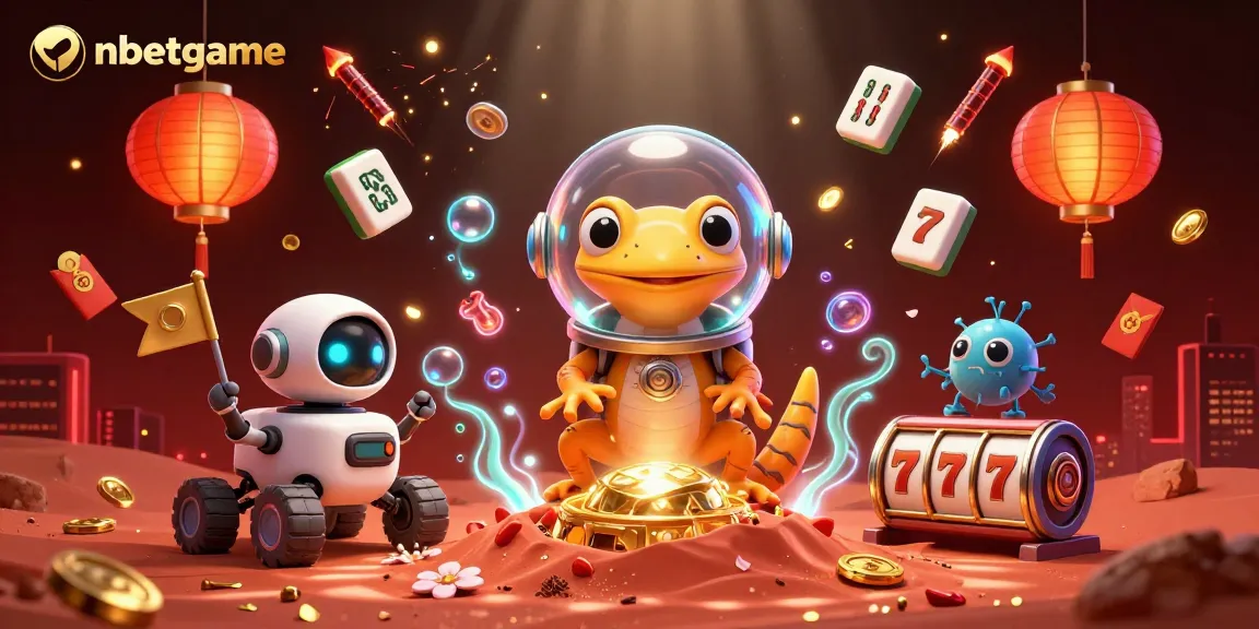 Experience thrilling gameplay with nbetgame's Martian gecko and alien elements in a dynamic casino scene.