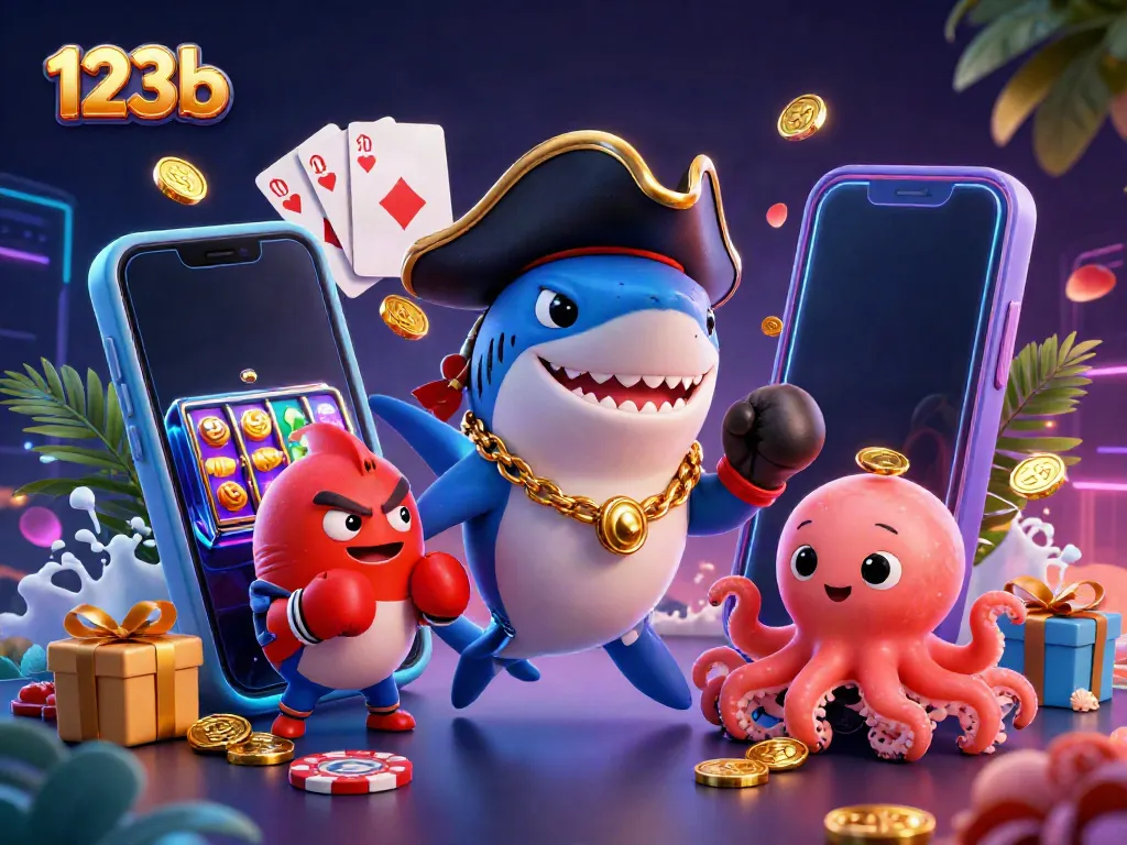 Engage in thrilling gaming excitement with 123b's colorful slot games and vibrant characters.